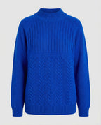 Ribbed Women's Sweater High Collar