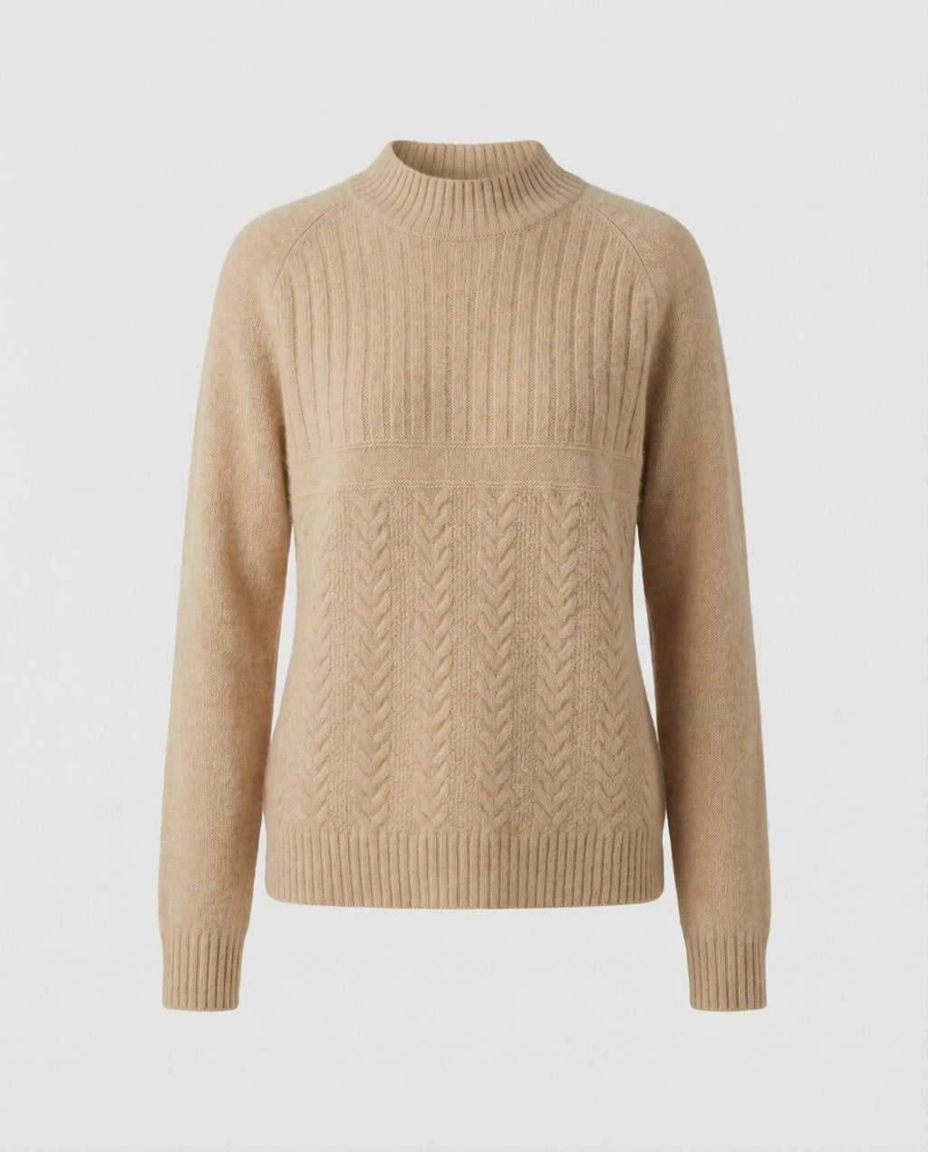 Ribbed Women's Sweater High Collar