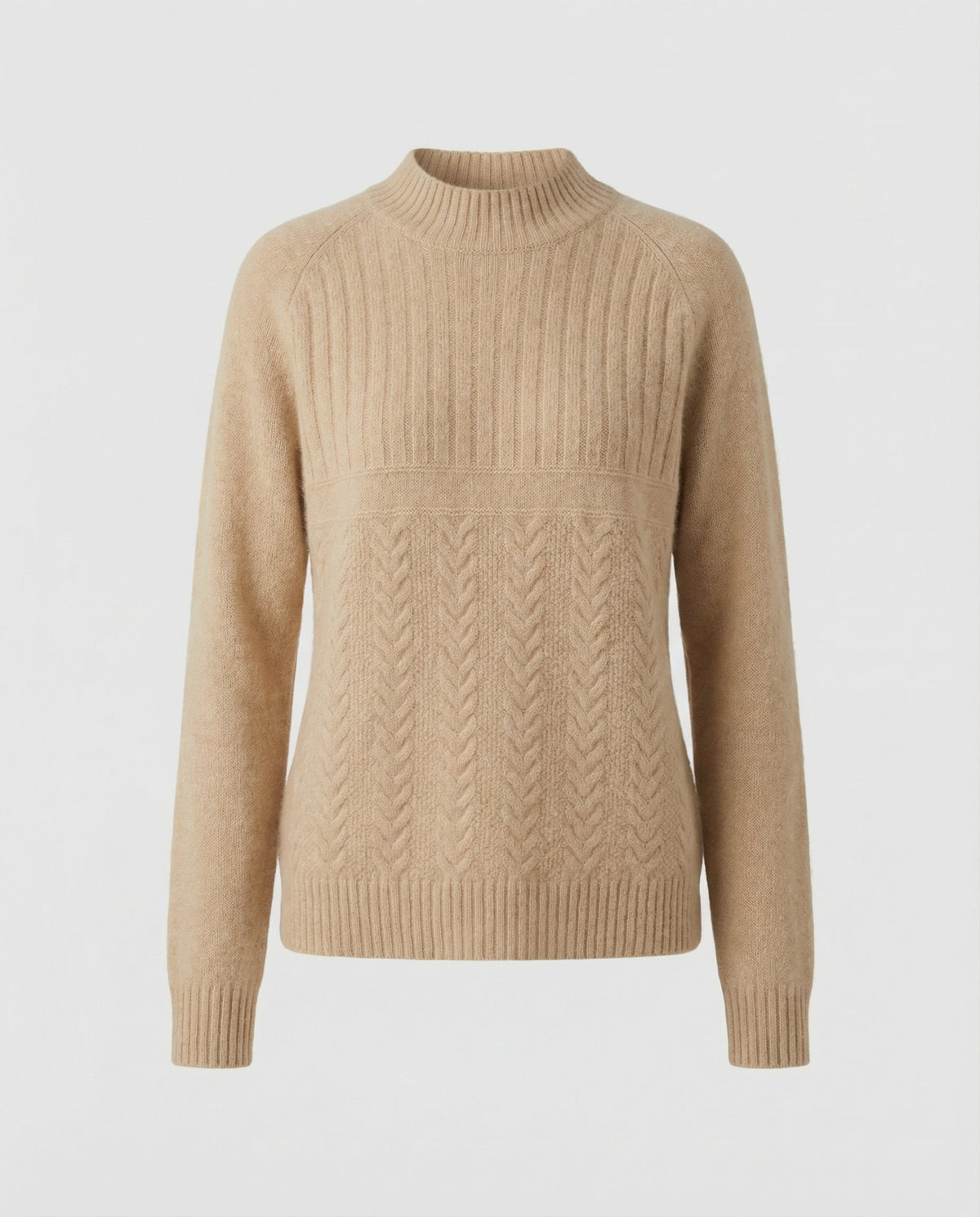 Ribbed Women's Sweater High Collar