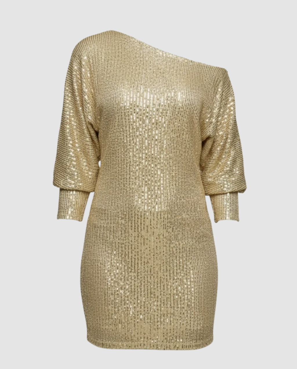 Shiny One Shoulder Mini Dress