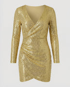 Sequined V-Neck Dress