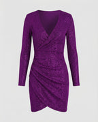 Sequined V-Neck Dress