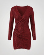 Sequined V-Neck Dress