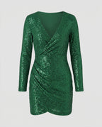 Sequined V-Neck Dress