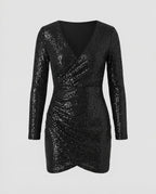 Sequined V-Neck Dress