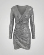 Sequined V-Neck Dress