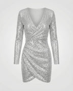 Sequined V-Neck Dress