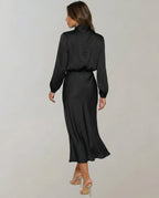 Elegant satin dress women