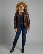 Women's Quilted Jacket Faux Fur Collar