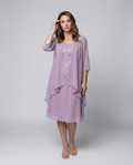 Elegant Two-Piece Chiffon Dress for Women