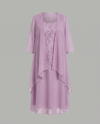 Elegant Two-Piece Chiffon Dress for Women