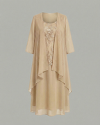 Elegant Two-Piece Chiffon Dress for Women