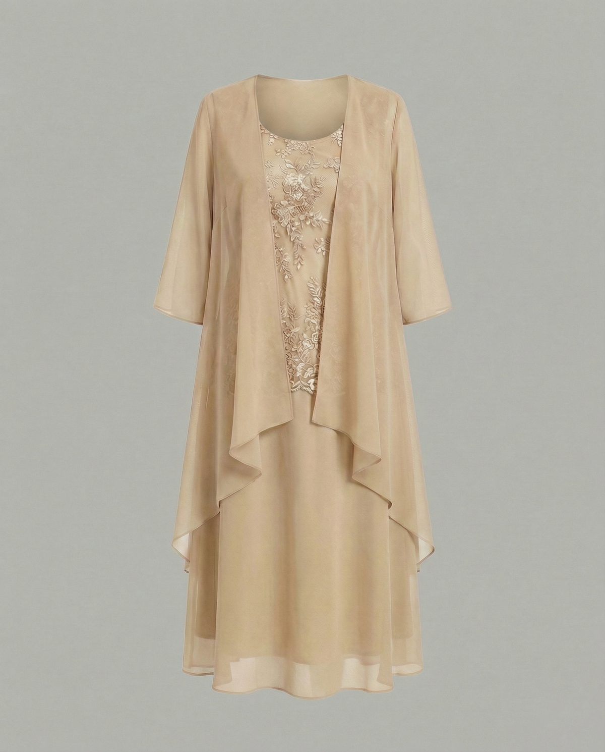 Elegant Two-Piece Chiffon Dress for Women