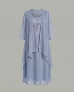 Elegant Two-Piece Chiffon Dress for Women