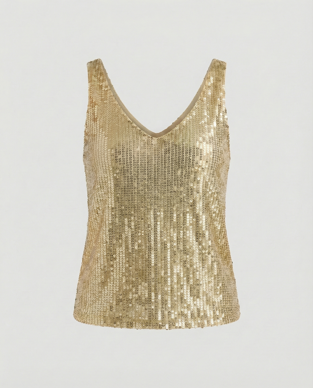 Shiny V-Neck Sequin Top