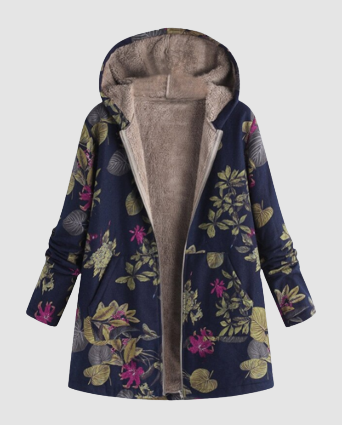 Women's Winter Jacket Floral Pattern