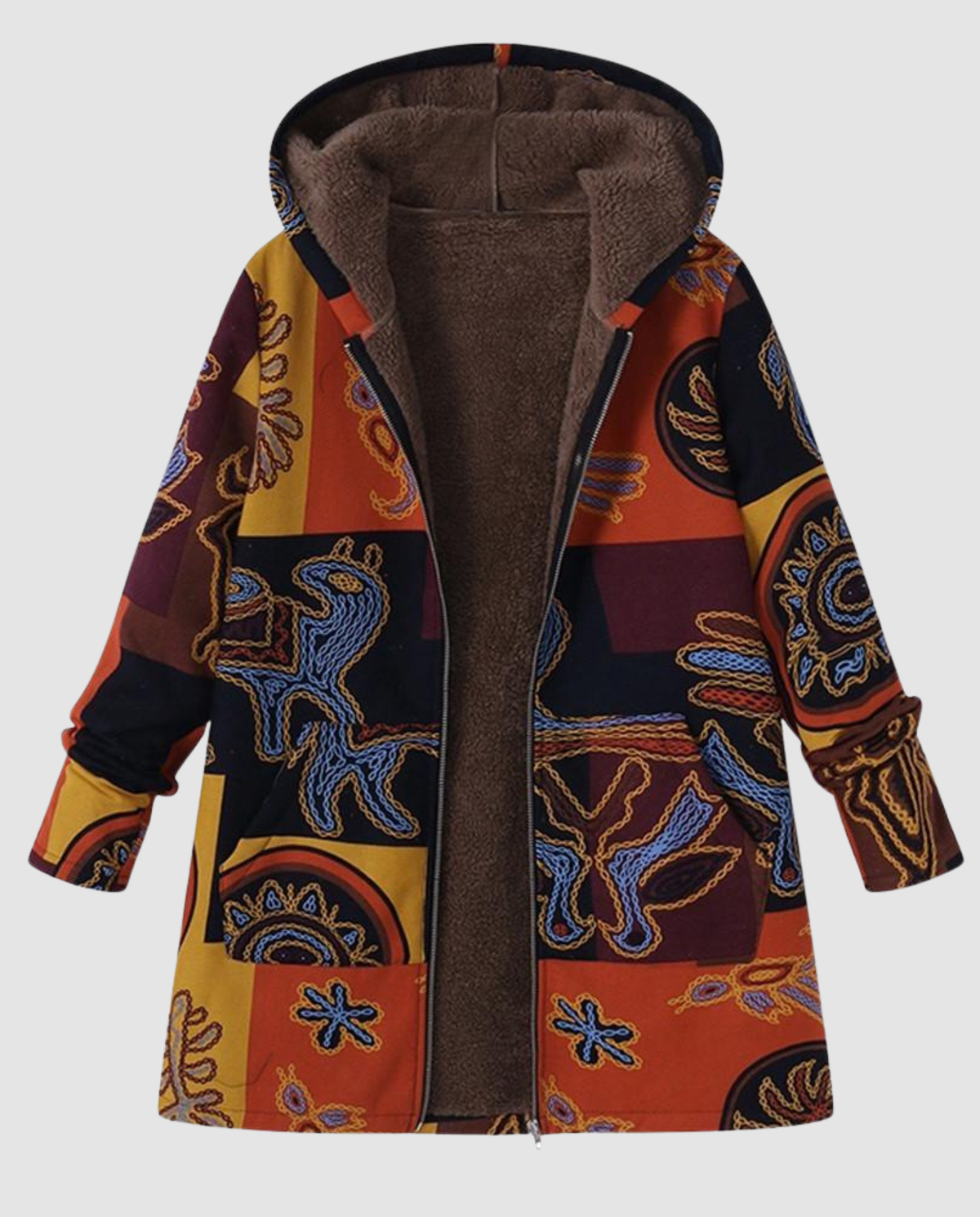 Women's Winter Jacket Floral Pattern