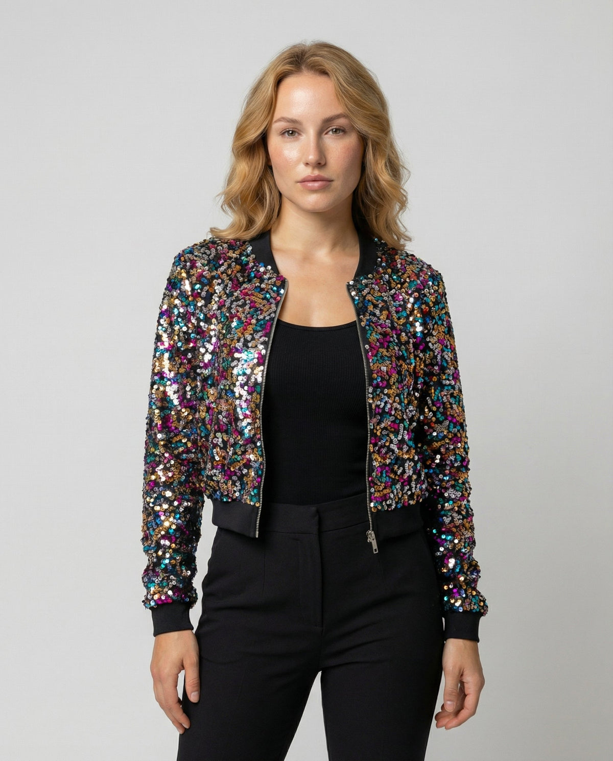 Sequin Bomber Jacket Women