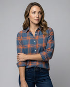 Women Check Pattern Blouse