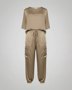 Elegant Satin Two-Piece Women