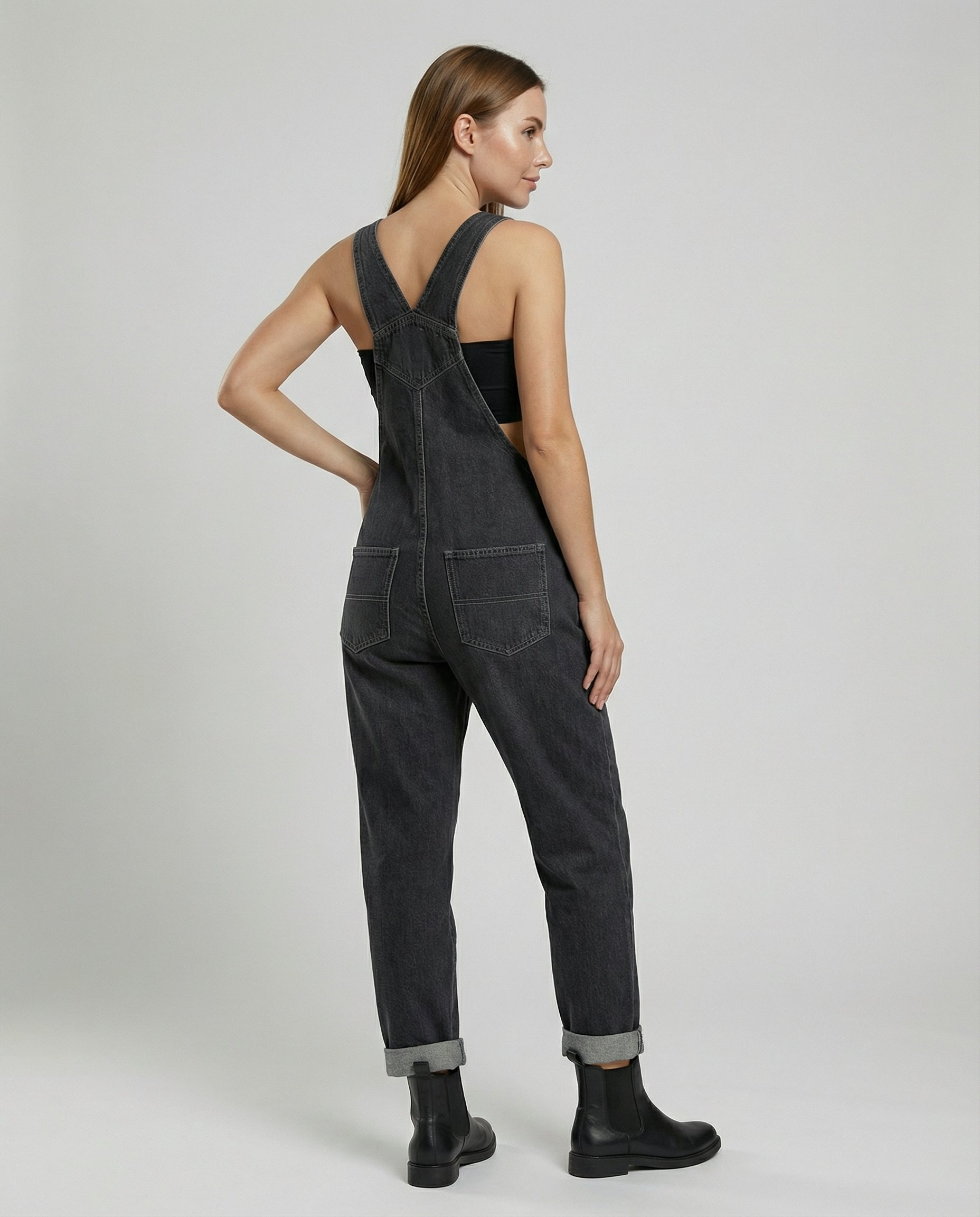 Denim Cross Back Overalls Women – Andra Home