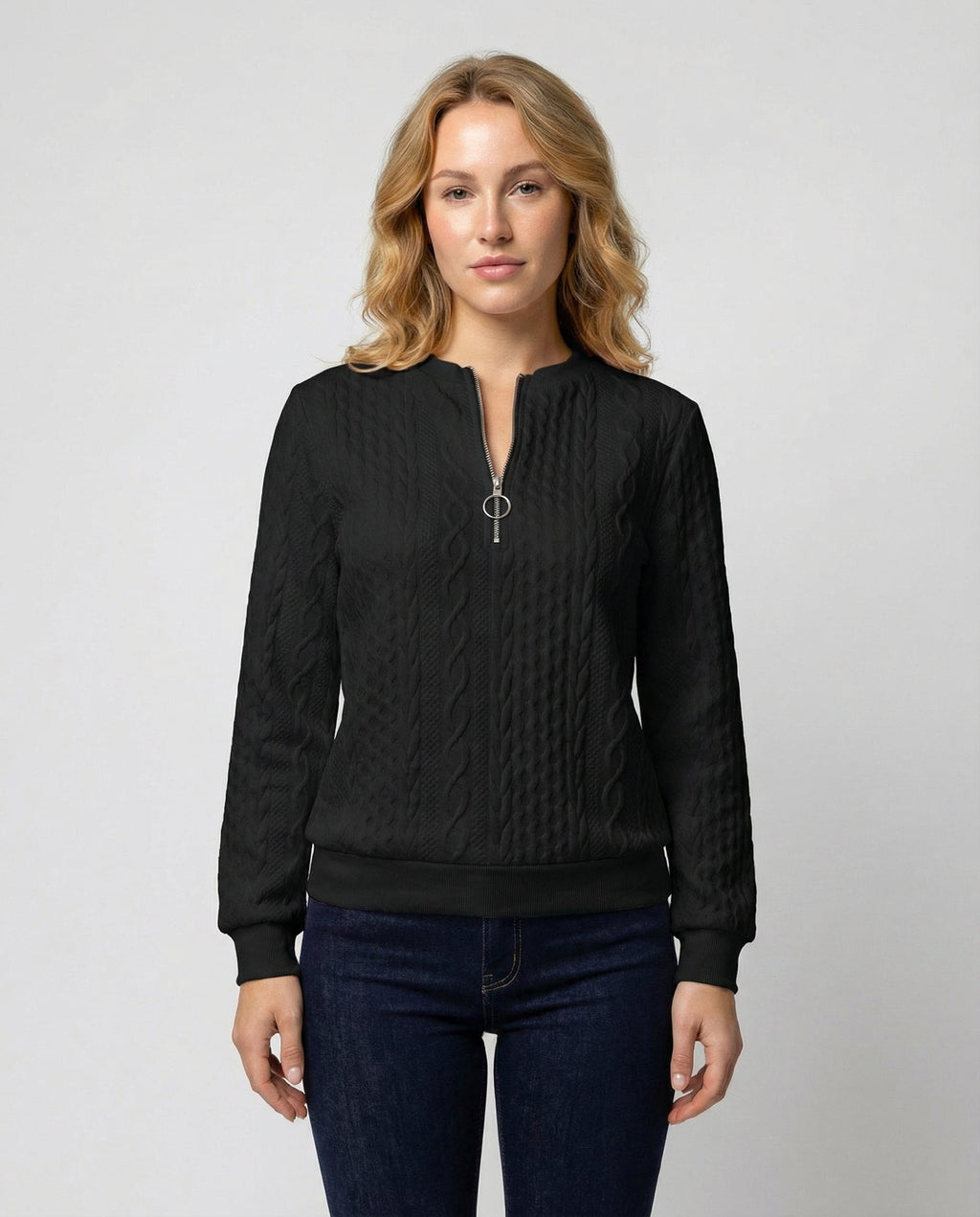 Structured knit casual pullover women's