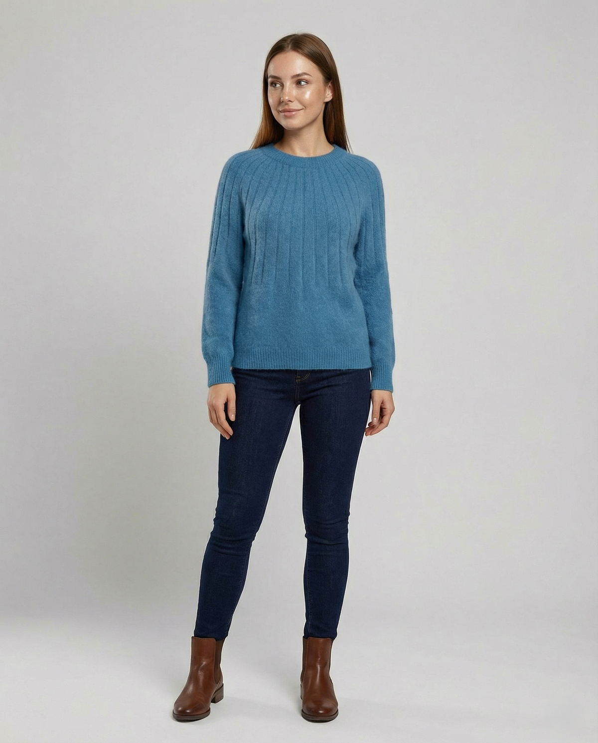 Fluffy women's knit sweater