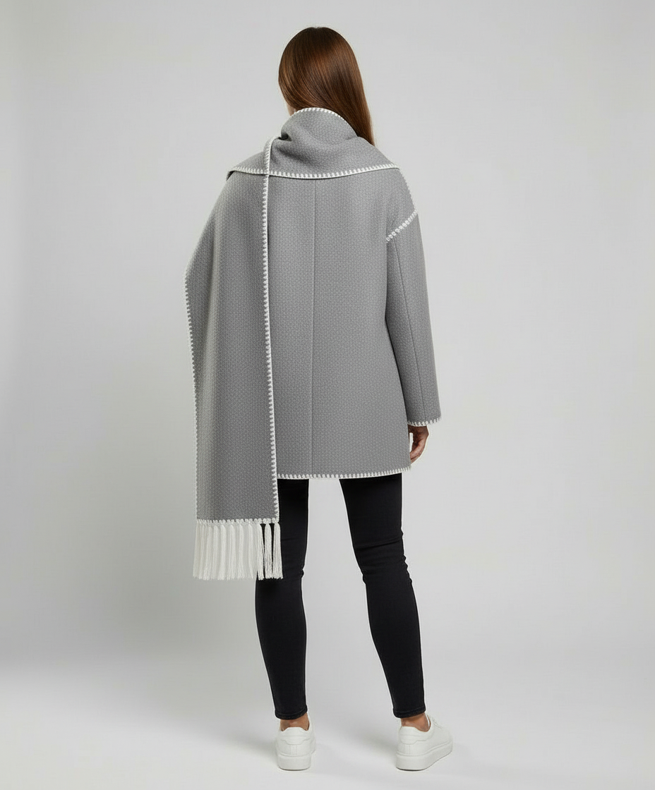 Elegant Scarf Jacket Women Warm