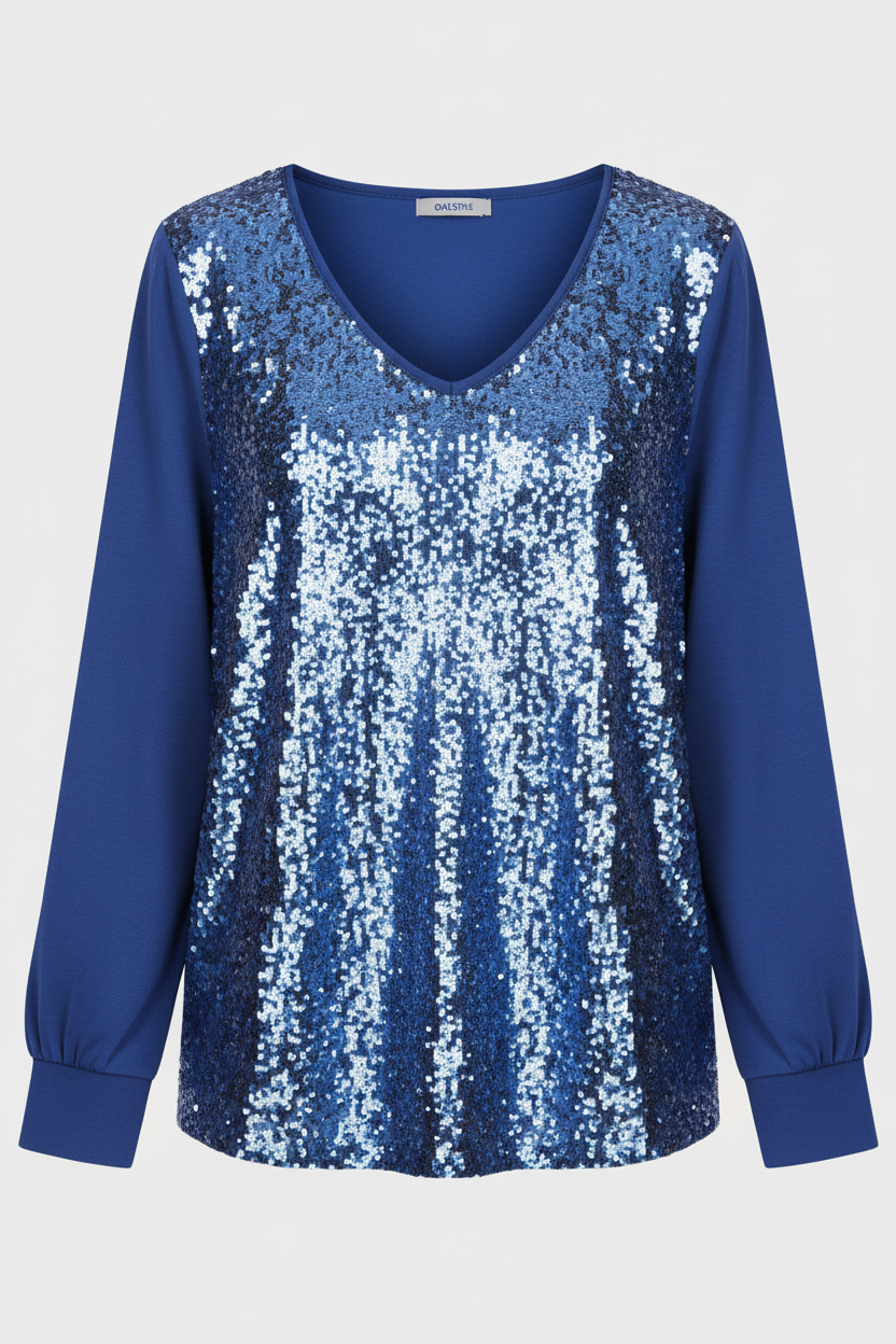 Simple Glitter Blouse Women