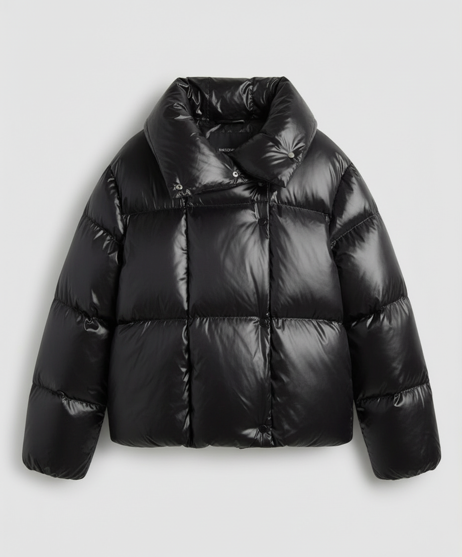 Short down coat women'shood