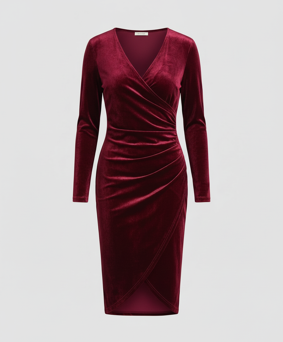 Elegant women's velvet dress