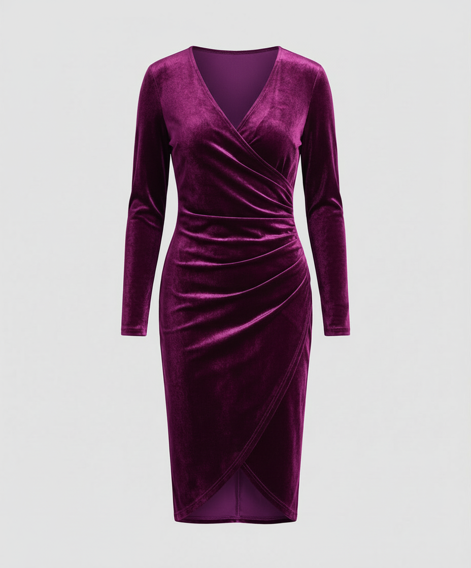Elegant women's velvet dress