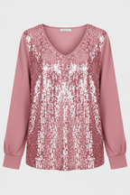 Simple Glitter Blouse Women