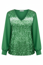 Simple Glitter Blouse Women