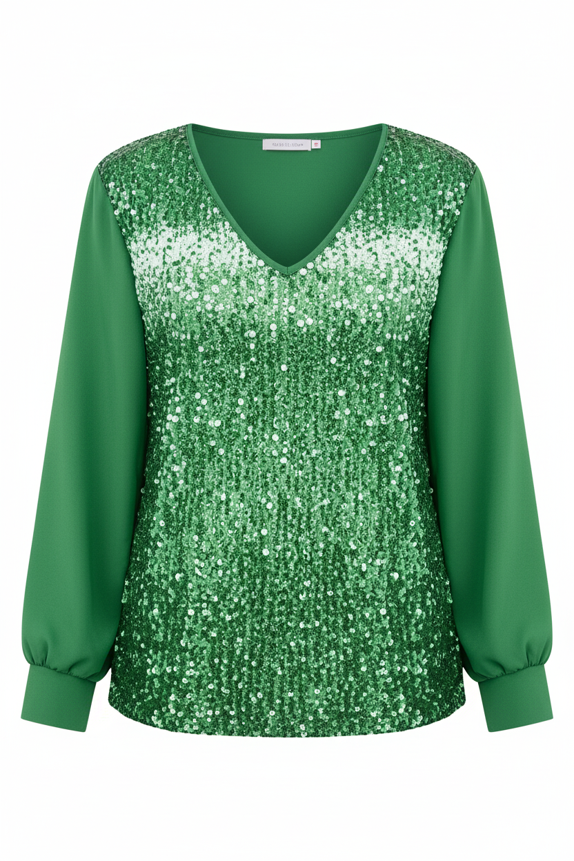 Simple Glitter Blouse Women