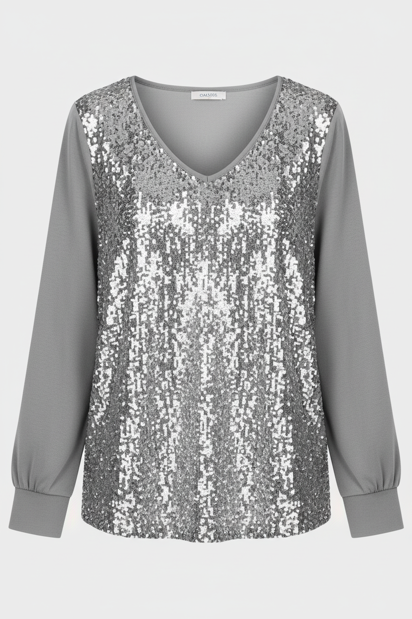 Simple Glitter Blouse Women