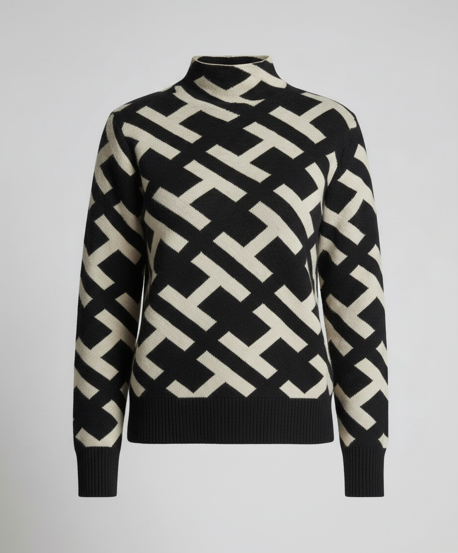 Comfortable Geometric Sweater Women