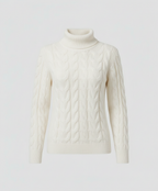 Cable Knit High Neck Sweater Women