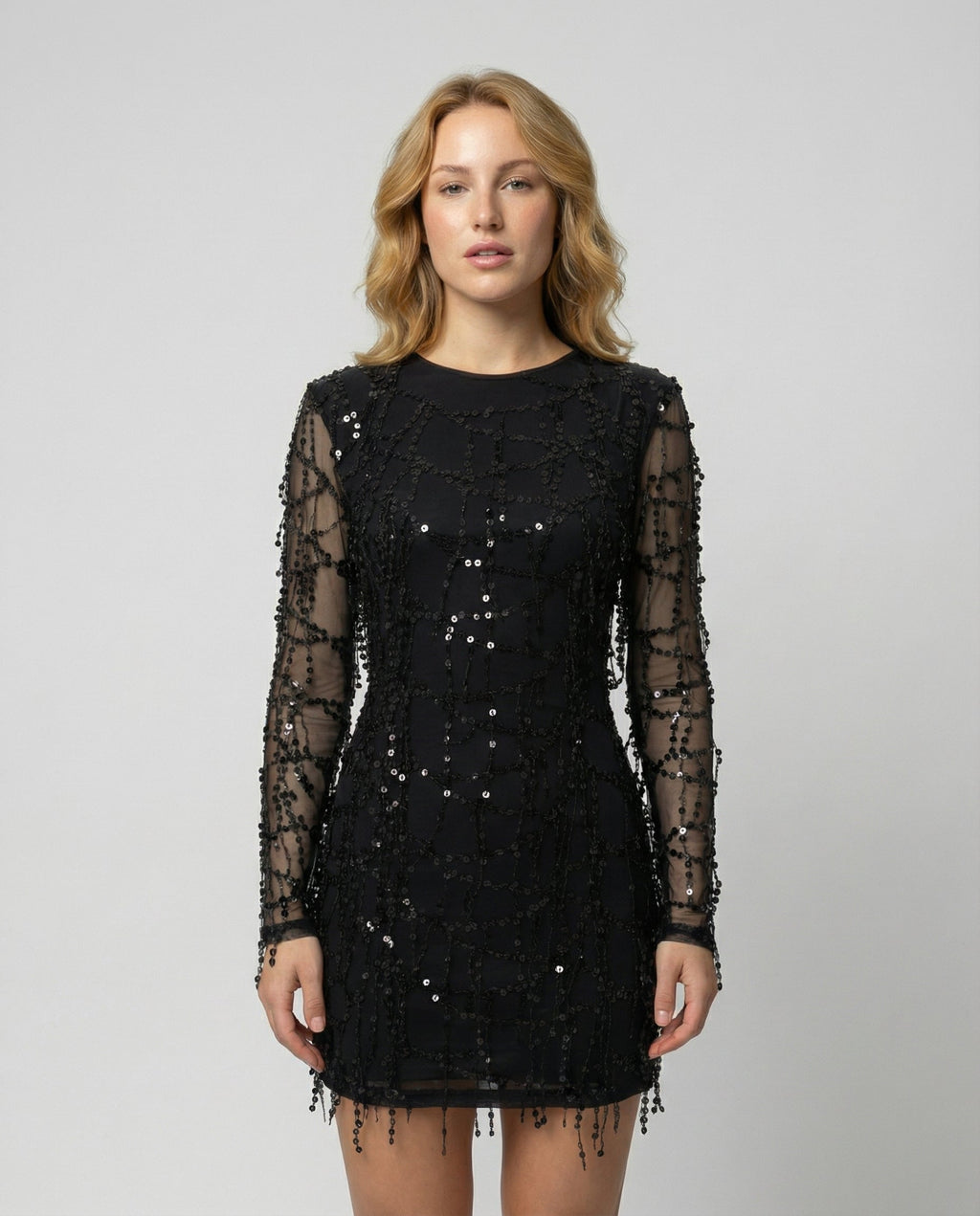 Elegant Fringe Sequin Dress Women