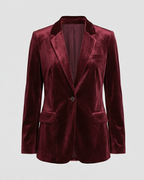 Elegant Velvet Blazer Women's Jacket