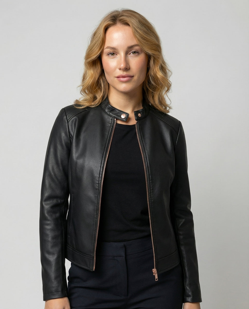 Elegant Leather Jacket Women