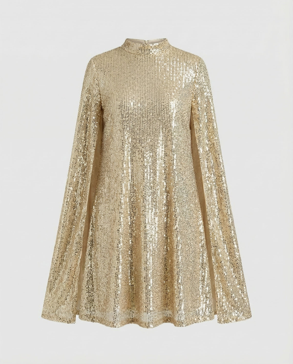 Elegant Cape Sequin Dress