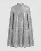 Elegant Cape Sequin Dress