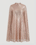 Elegant Cape Sequin Dress