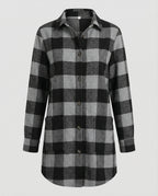 Casual Women's Check Long Blouse
