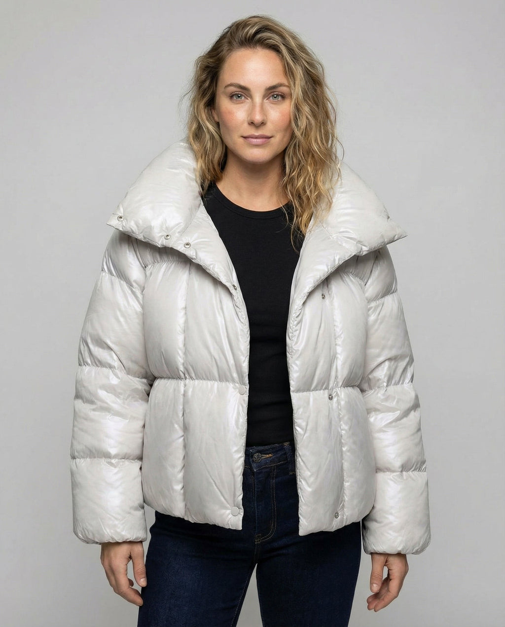 Short down coat women'shood