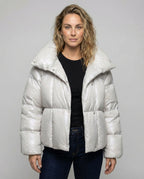 Short down coat women'shood