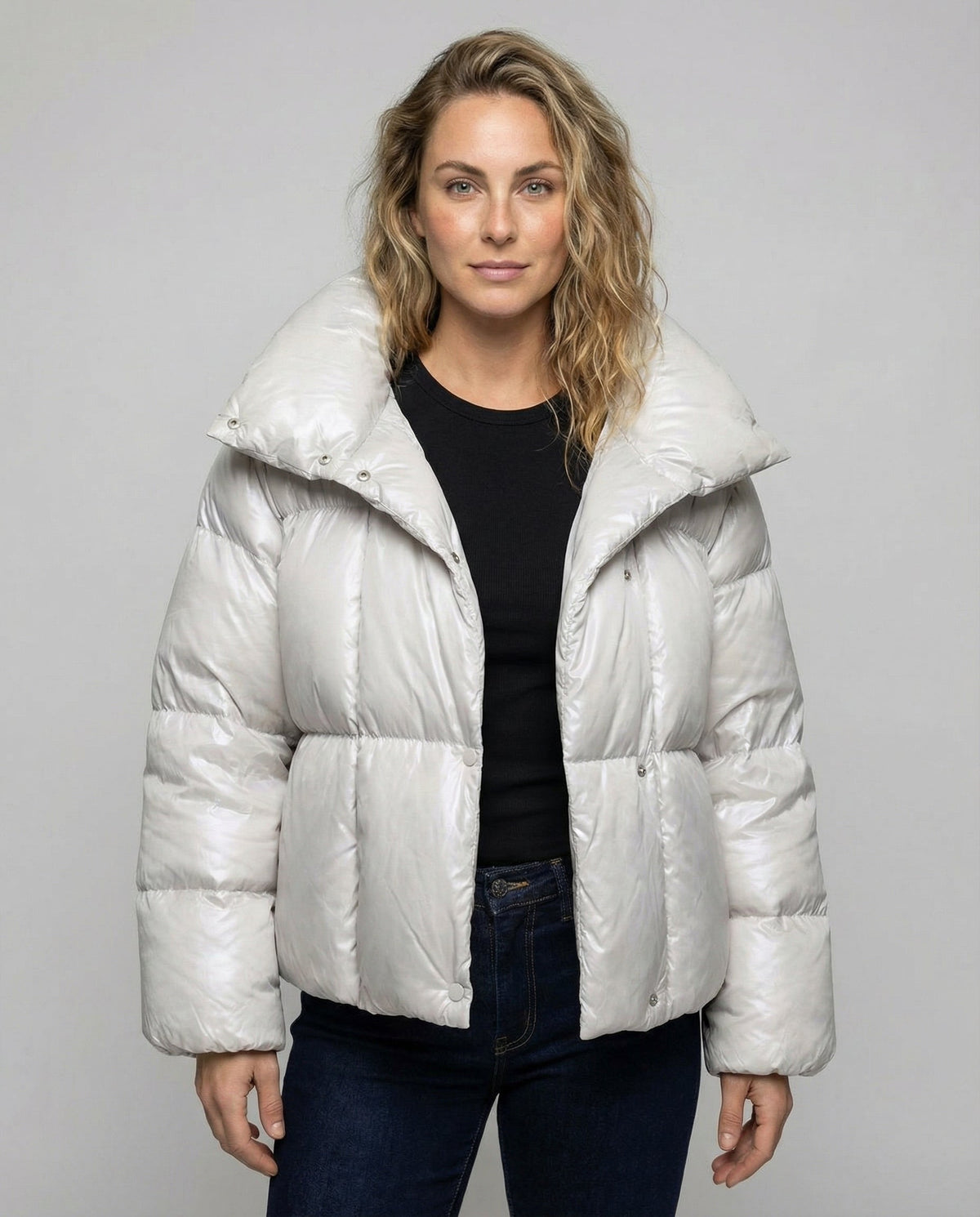 Short down coat women'shood