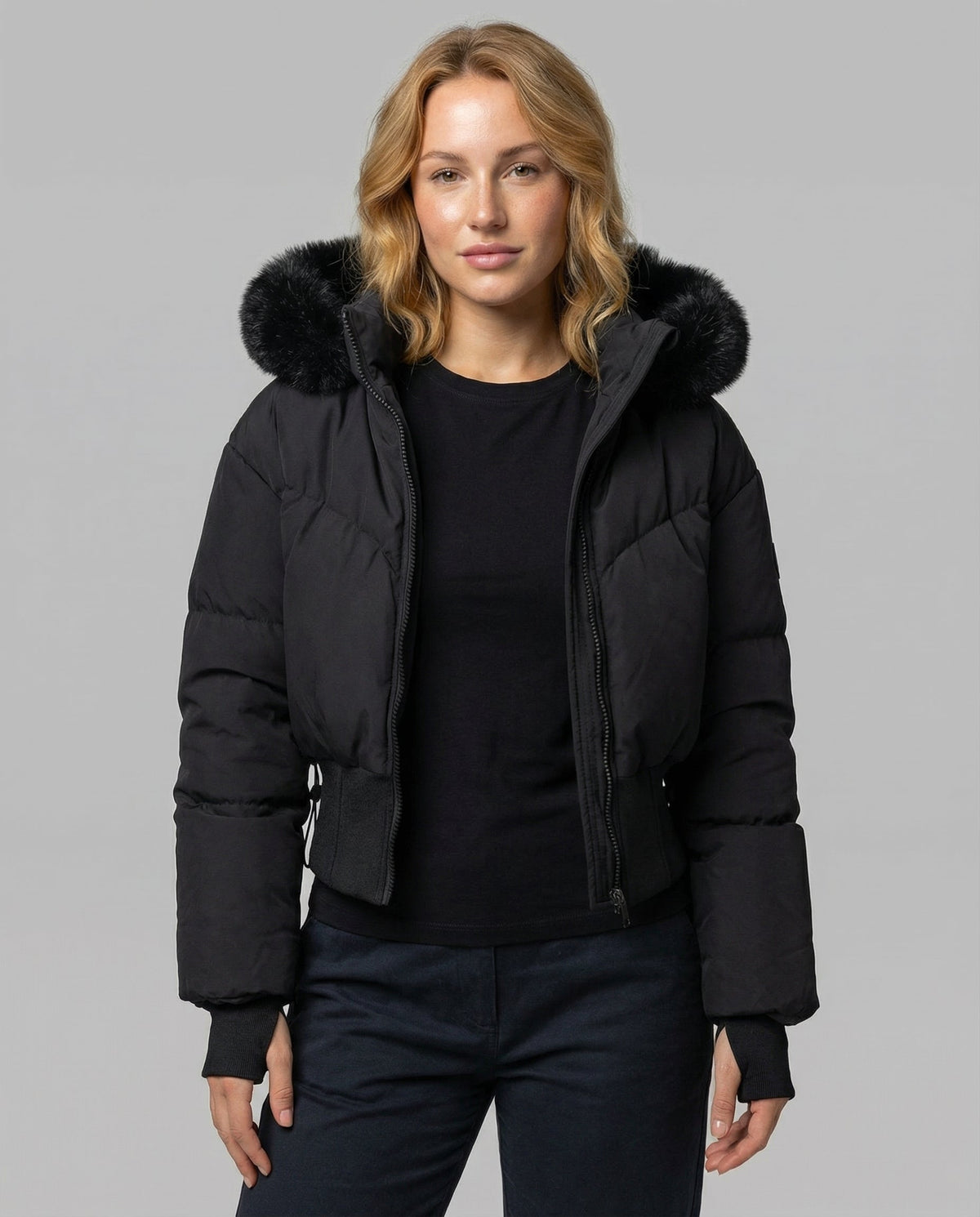 Stylish Warm Cropped Down Jacket Women