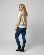 Shiny Bomber Jacket Women